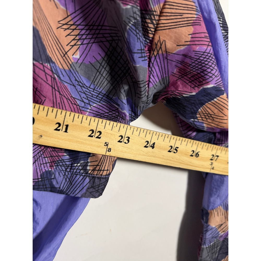 Vintage Reebok Womens Purple Abstract Print Full Zip Windbreaker Jacket Small - Picture 7 of 7